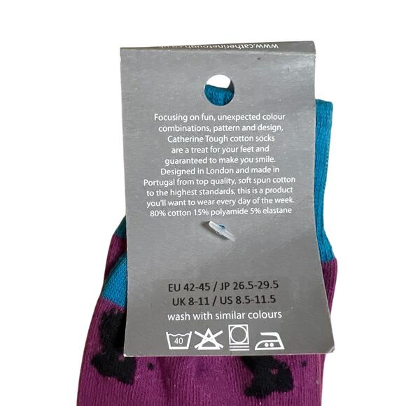 NWT Catherine Tough Purple Dog Socks 8.5/11.5 - Picture 3 of 5